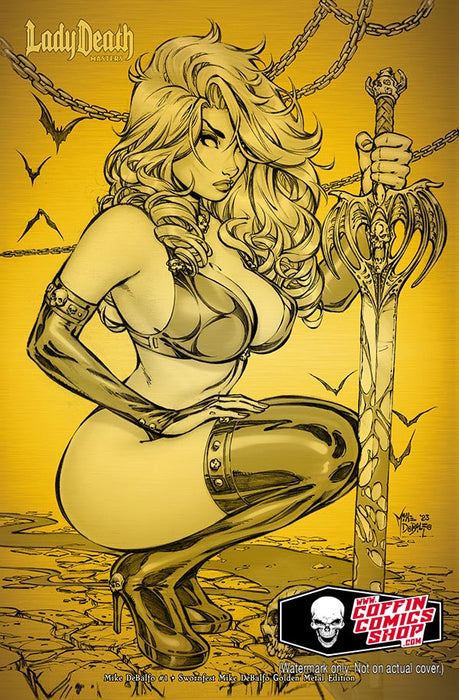 Lady Death: Masters - Mike DeBalfo #1 Swornfest Mike DeBalfo Golden Metal Edition (Mockup) - Catacomb 6/18