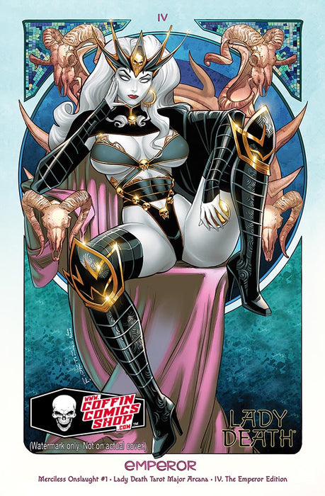 Lady Death: Merciless Onslaught #1 - Lady Death Tarot Major Arcana - IV. The Emperor Edition