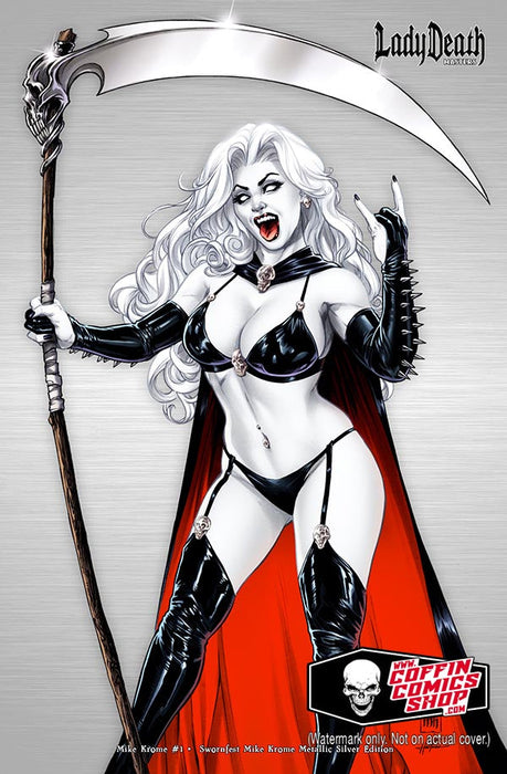 Lady Death: Masters - Mike Krome #1 Swornfest Mike Krome Metallic Silver Edition (BP Edition!) - Catacomb 6/4
