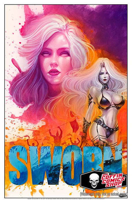 Lady Death: Monte Moore Swornfest 2024 11x17" Print (BP Edition!) - Tomb Treasures 1/7