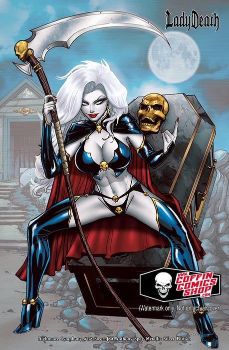 Lady Death: Nightmare Symphony #1 - Swornfest Anthony Spay Metallic Silver Edition (BP Edition!) - Catacomb 9/26