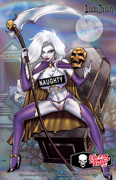 Lady Death: Nightmare Symphony #1 - Swornfest Anthony Spay Naughty Holo-Foil Edition (BP Edition!) - Catacomb 8/6