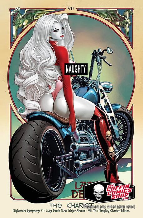 Lady Death: Nightmare Symphony #1 – Lady Death Tarot Major Arcana – VII. The Naughty Chariot Edition