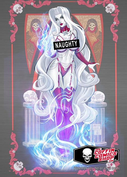 Lady Death: Naughty Illumination Metallicard (Mockup) - Catacomb 8/20