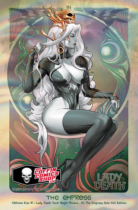 Lady Death: Oblivion Kiss #1 – Lady Death Tarot Major Arcana – III. The Empress Holo-Foil Edition