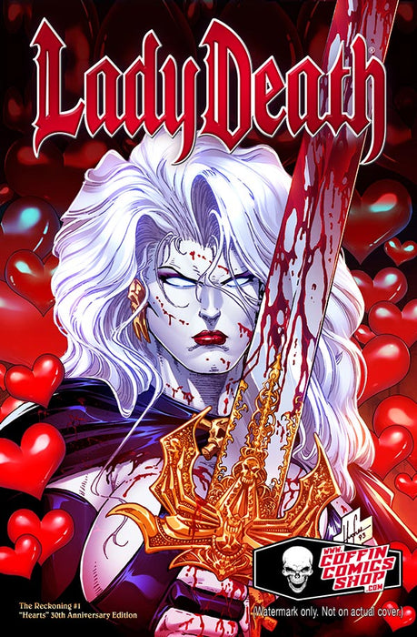 Lady Death: The Reckoning #1 - "Hearts" 30th Anniversary Edition (Mockup) - Catacomb 10/15