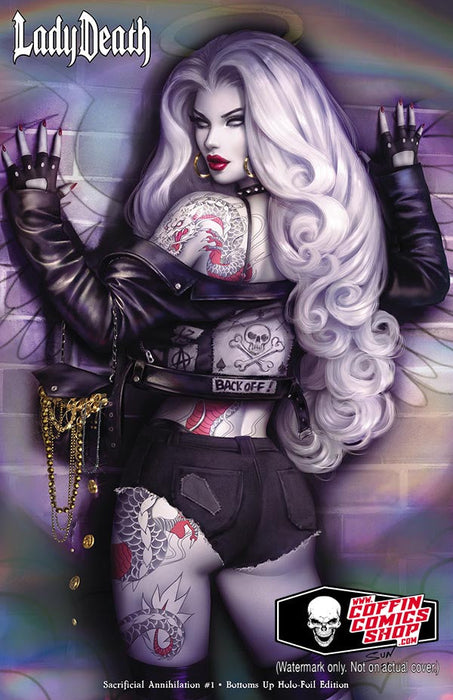 Lady Death: Sacrificial Annihilation #1 - Bottoms Up Holo-Foil Edition (Mockup) - Catacomb 7/2