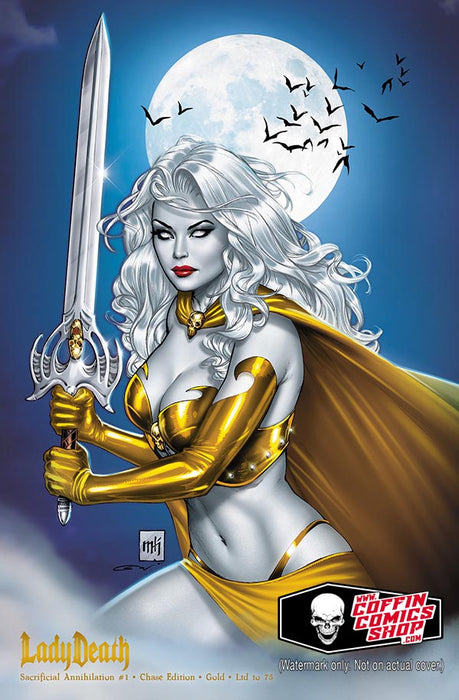 Lady Death: Sacrificial Annihilation #1 - Chase Edition - Gold (BP Edition!) - Catacomb 6/11