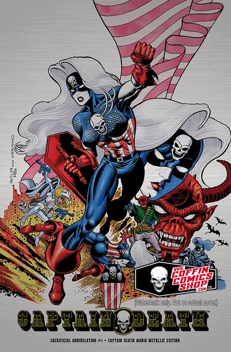 Lady Death: Sacrificial Annihilation #1 - Captain Death Mania Metallic Edition