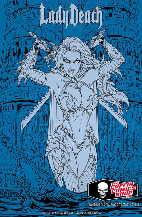 Lady Death: Sacrificial Annihilation - Azure Metal Edition (Artist Proof #5) - Catacomb 11/7