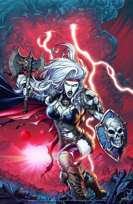 Lady Death: Savage Reign Premiere Metallicard (Mockup) - Catacomb 6/11