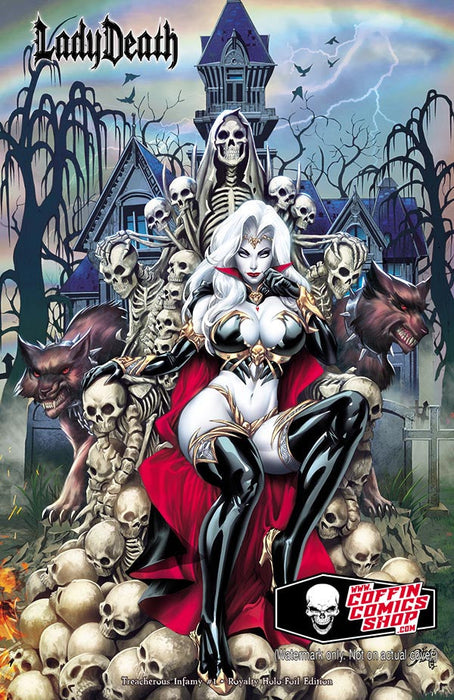 Lady Death: Treacherous Infamy #1 - Royalty Holo-Foil Edition - Pulido / Bernard Signed