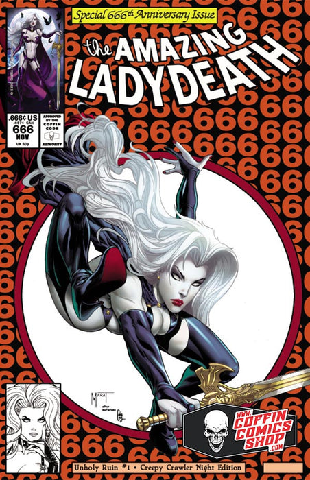 Lady Death: Unholy Ruin #1 - Creepy Crawler Night Edition - Variant Cover (BP Edition!) - Tomb Treasures 12/3