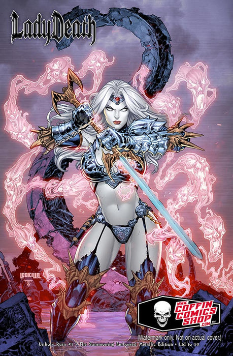 Lady Death: Unholy Ruin #1 - The Summoning Embossed Metallic Edition (Mockup) - Catacomb 10/22
