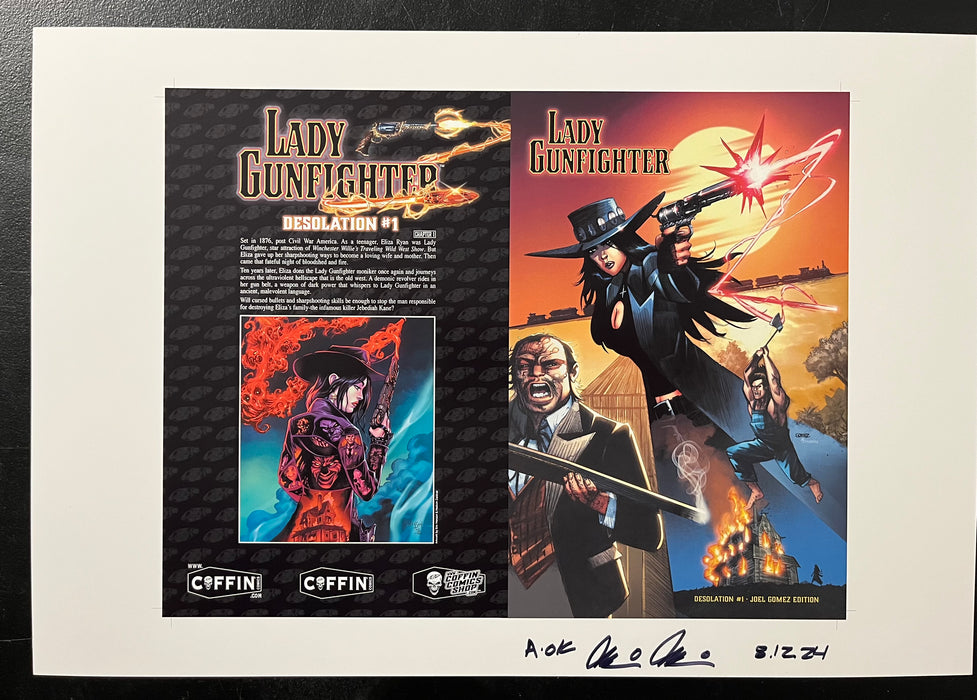 Lady Gunfighter: Desolation - Joel Gomez Edition - Uncut Cover Sheet - Pulido Signed
