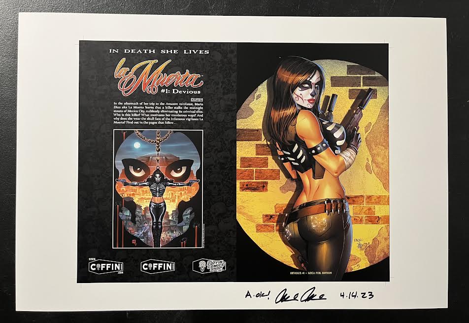 La Muerta: Devious - Mega Foil Edition - Uncut Cover Sheet - Pulido Signed