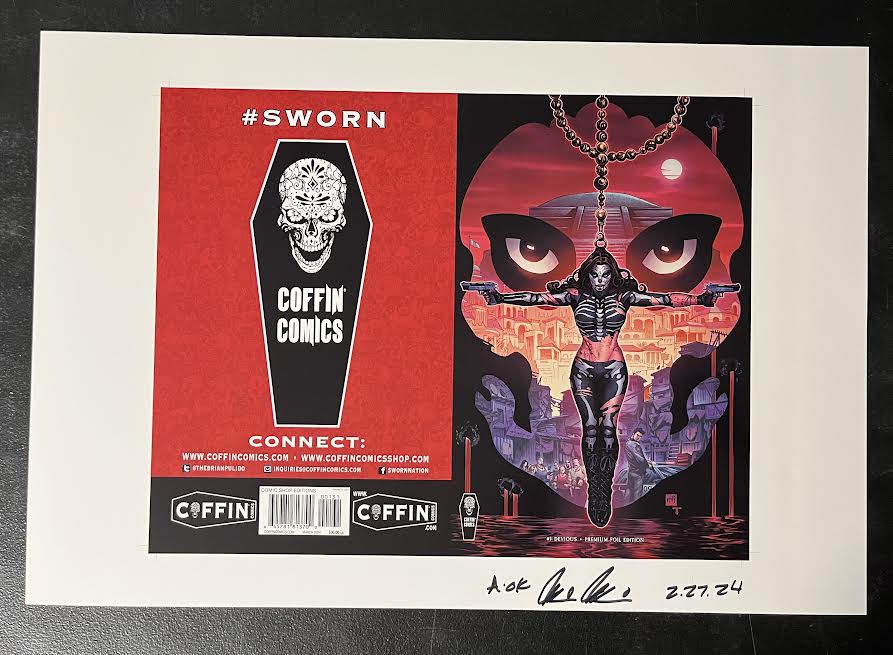 La Muerta: Devious - Comic Shop Premium Foil Edition - Uncut Cover Sheet - Pulido Signed