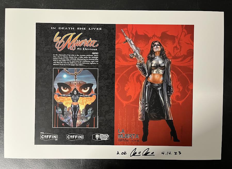 La Muerta: Devious - Cyber Edition - Uncut Cover Sheet - Pulido Signed