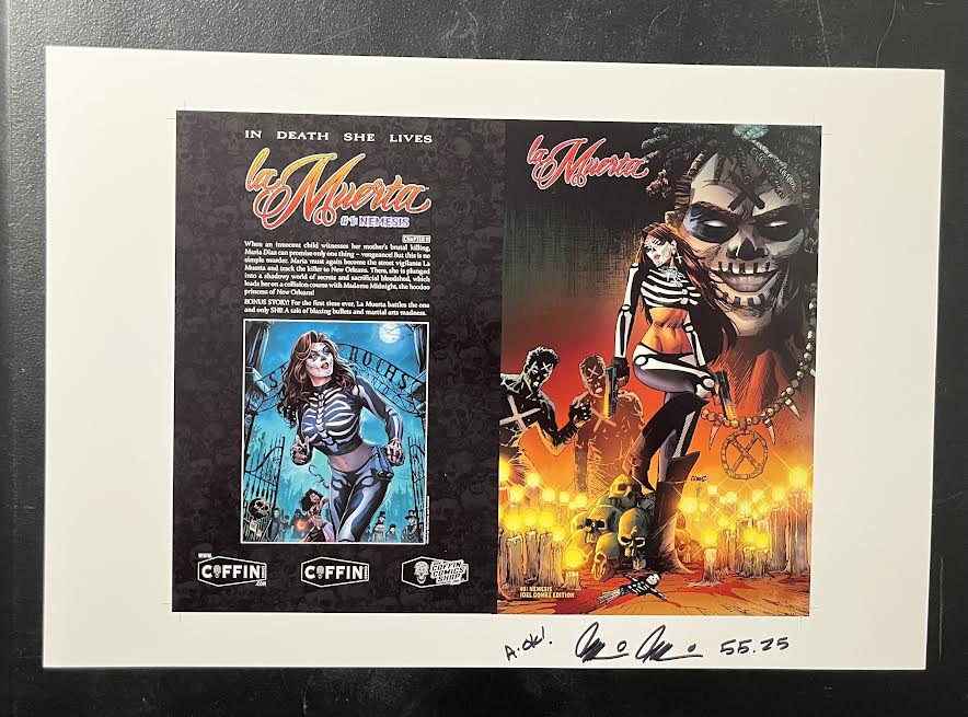 La Muerta: Nemesis - Joel Gomez Edition - Uncut Cover Sheet - Pulido Signed