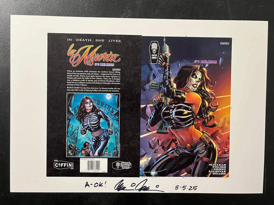 La Muerta: Nemesis - Premiere Edition - Uncut Cover Sheet - Pulido Signed