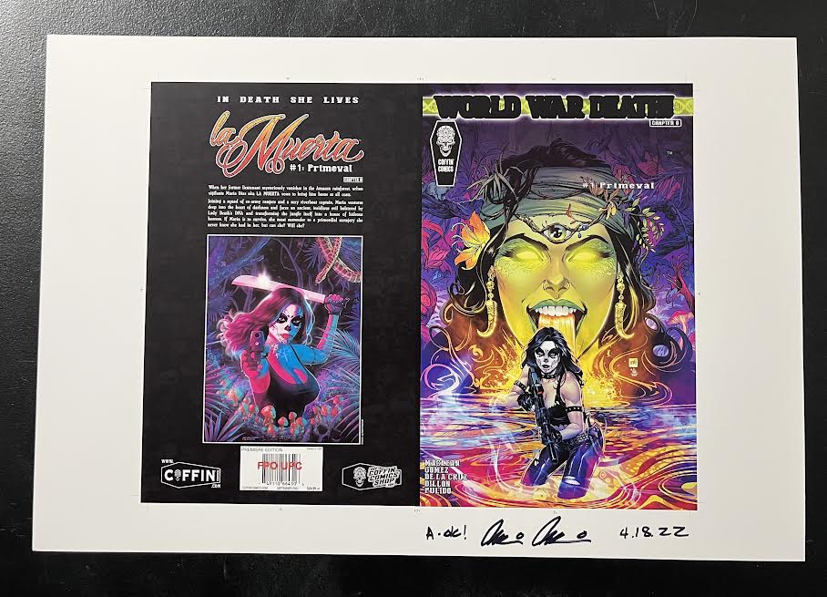 La Muerta: Primeval - Premiere Edition - Uncut Cover Sheet (No Logo) - Pulido Signed