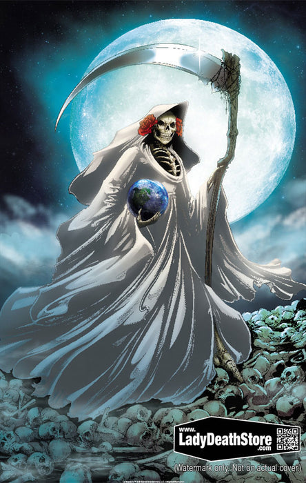 La Muerta: La Santisma Muerte White 11x17" Print