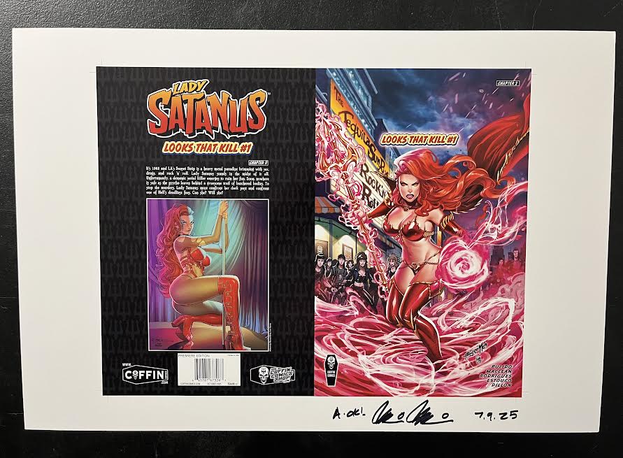 Lady Satanus: Looks That Kill - Premiere Edition - Uncut Cover Sheet - Pulido Signed