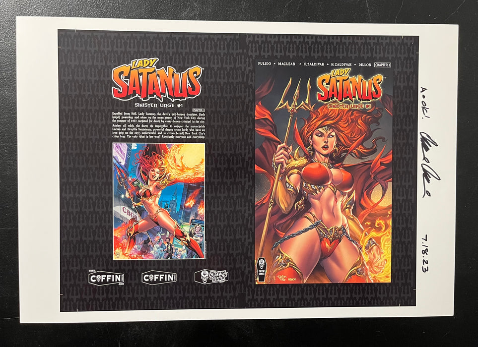 Lady Satanus: Sinister Urge - Hardcover Edition - Uncut Cover Sheet