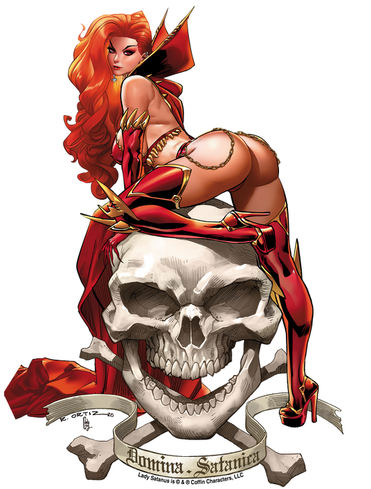 Lady Satanus: Skull & Bones 8" Vinyl Sticker