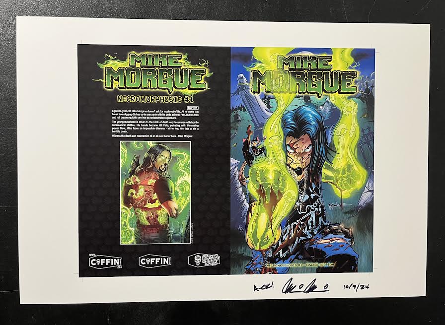 Mike Morgue: Necromorphosis - Crazed Edition - Uncut Cover Sheet - Pulido Signed