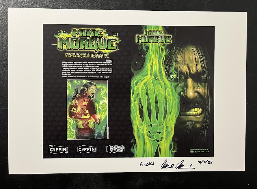 Mike Morgue: Necromorphosis - Kill Fist Edition - Uncut Cover Sheet - Pulido Signed