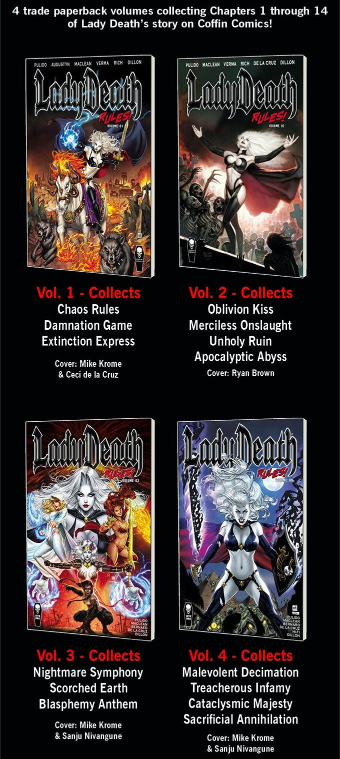 Lady Death 4-Trade Bundle (Lady Death Rules Vol. 1-4 Paperbacks) —  CoffinComicsShop.com