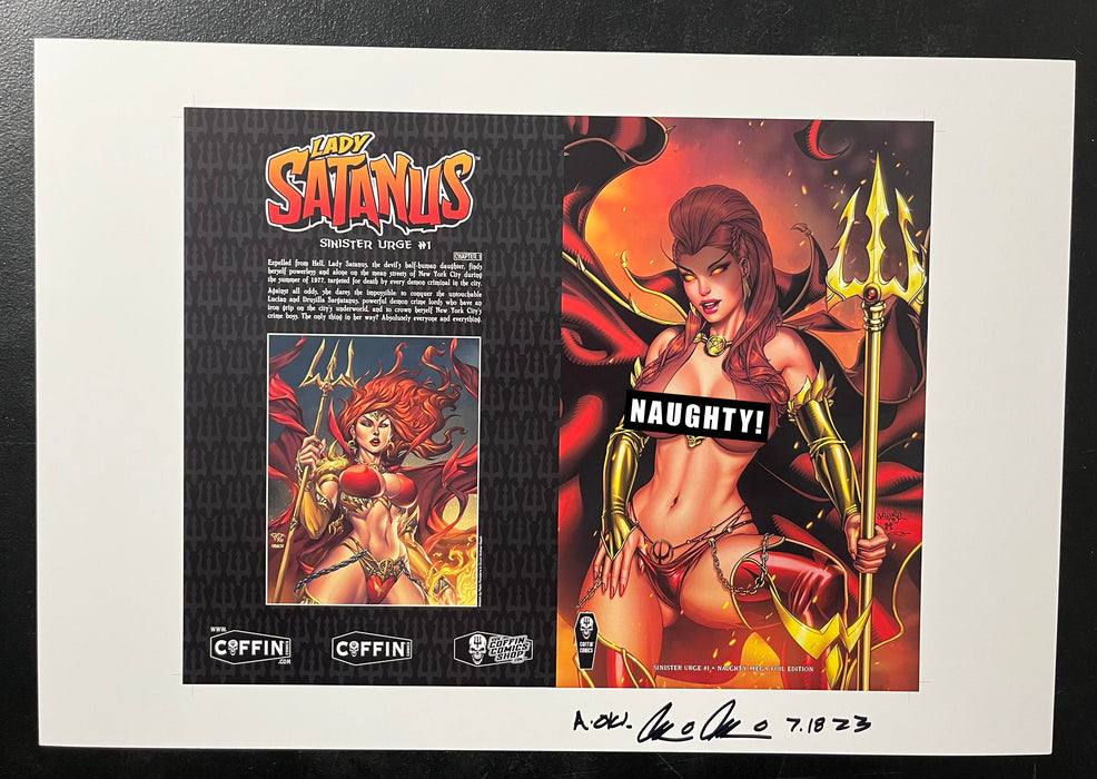 Lady Satanus: Sinister Urge - Naughty Mega Foil Edition - Uncut Cover Sheet