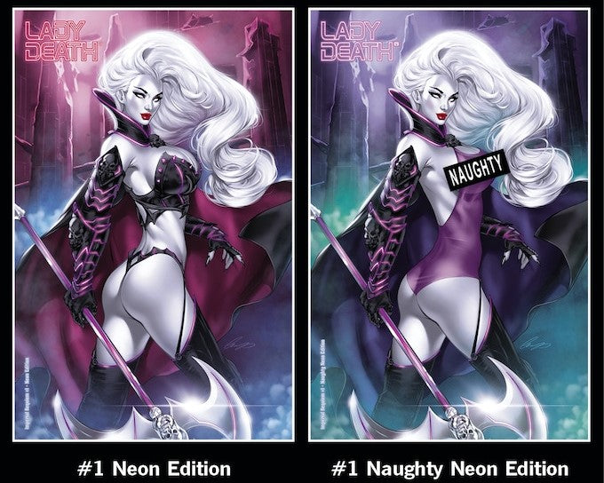 Lady Death: Imperial Requiem #1 - Neon 2-book Set (Mockup Set) - Tomb Treasures 12/3