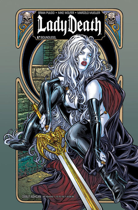 Lady Death Debut Ashcan - Art Nouveau Edition (Boundless) - Pulido Signed  (Tomb Treasures 12/17)