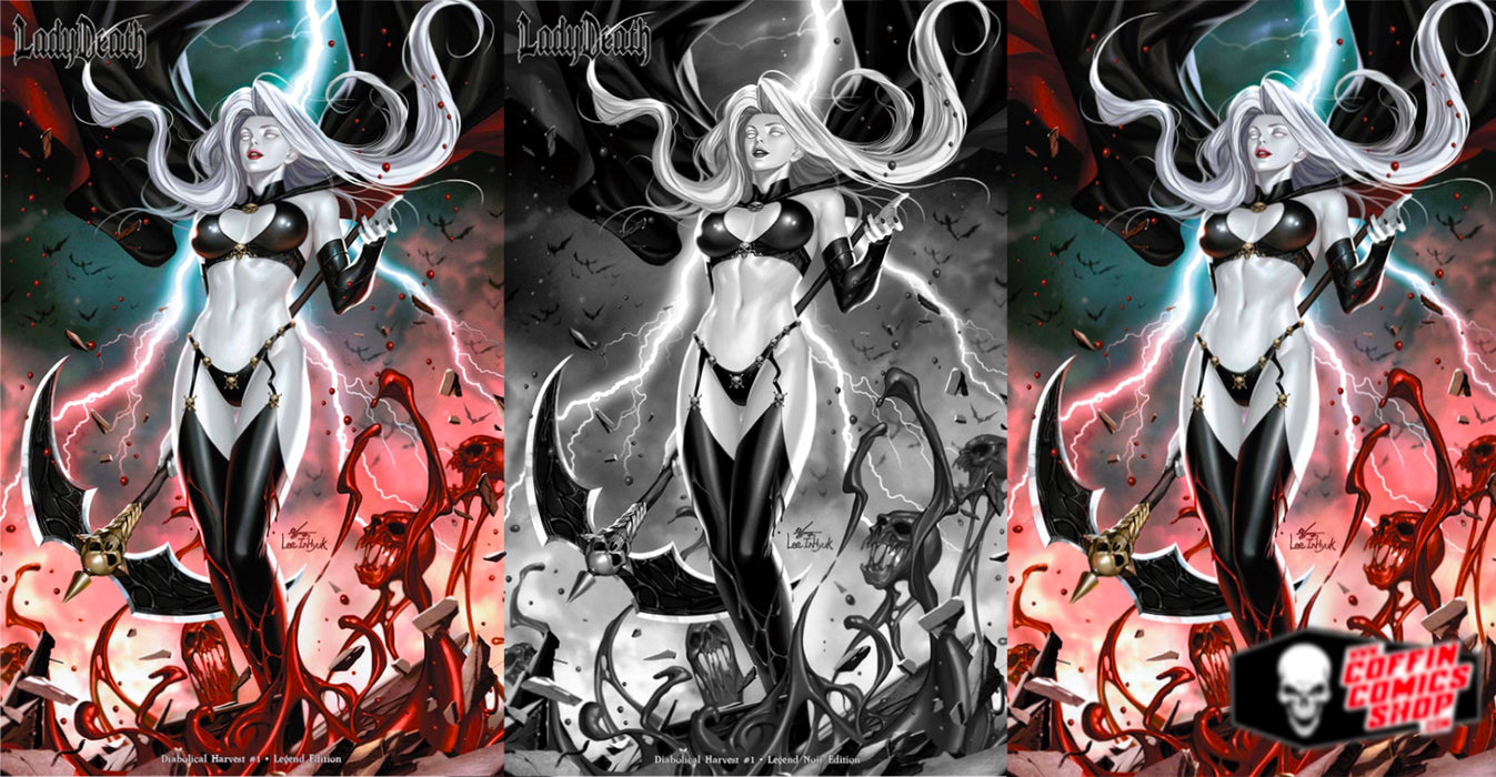 Lady Death: Diabolical Harvest #1 - Legend 3-Book Set (BP Edition Set!) - Catacomb 3/19