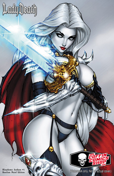 Lady Death: Blasphemy Anthem #1 - Resolute Metal Edition (BP Edition!) - Catacomb 7/2