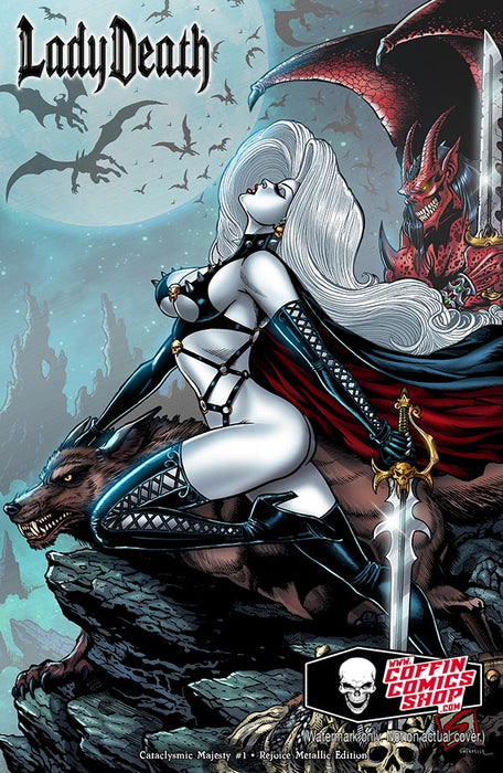 Lady Death: Cataclysmic Majesty #1 - Rejoice Metallic Edition (Mockup) - Catacomb 8/27
