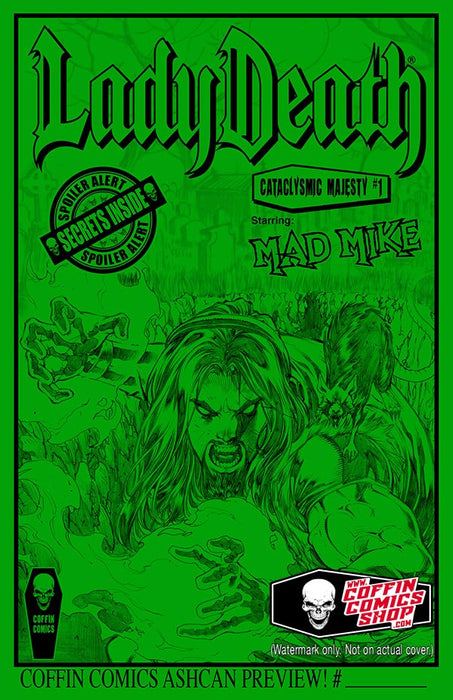 Lady Death: Cataclysmic Majesty Ashcan Preview - Mad Mike Cover
