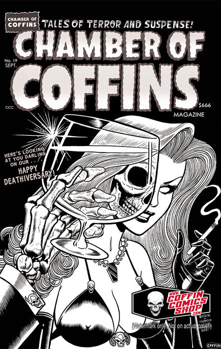 Lady Death: Chamber of Coffins Black & White 11x17" Print