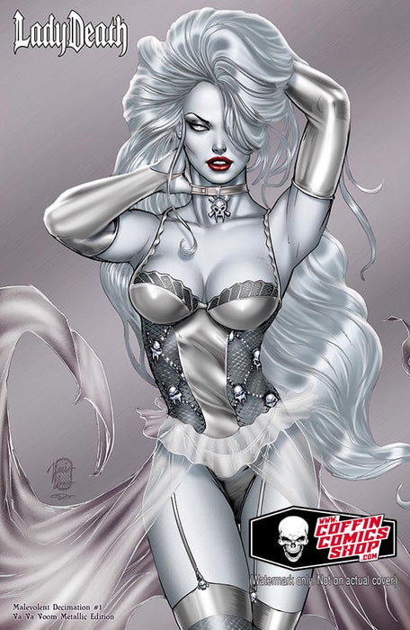 Lady Death: Malevolent Decimation #1 - Va Va Voom Metallic Edition (BP Edition!) - Catacomb 2/19