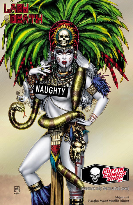 Lady Death: Majestic #1 - Naughty Mayan Metallic Edition (Mockup) - Remarqued by Mike Krome - Catacomb 8/27