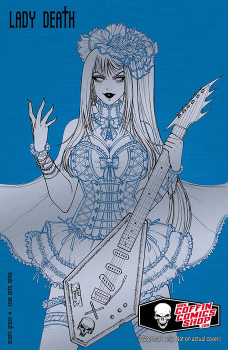 Lady Death: Necrotic Genesis #1 - Azure Metal Edition (BP Edition!) - Catacomb 1/22