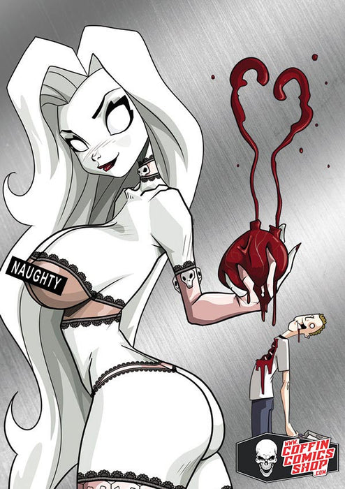 Lady Death: Naughty Heartless Metallicard (BP Edition!) - Silver (Catacomb 8/20)