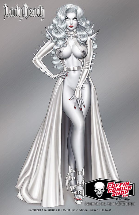 Lady Death: Sacrificial Annihilation - Metal Chase Edition - Silver (Mockup) - Catacomb 8/20