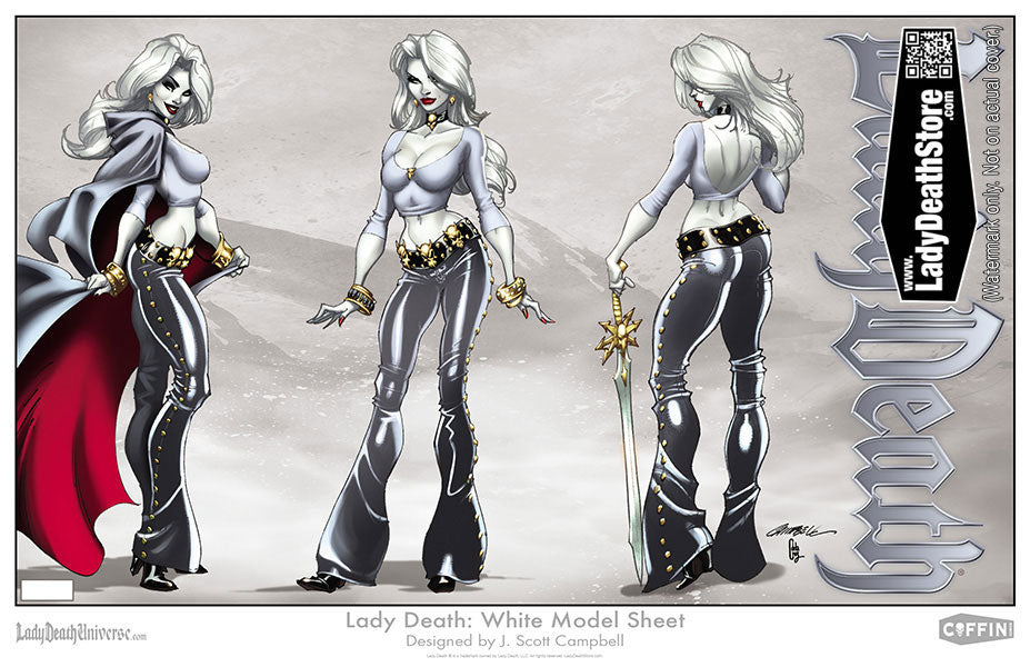 Lady Death: White Model Sheet 11x17" Print