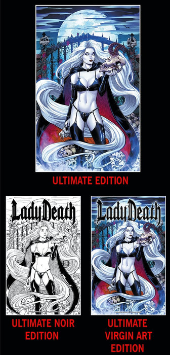 Lady Death: Diabolical Harvest #1 - Ultimate Edition 3-Book Set (Mockup Set) - Catacomb 3/19